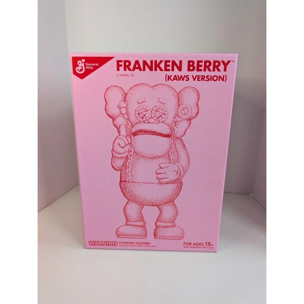 General Mills Franken Berry KAWS Version 2023 Pink Cereal Box Collectible